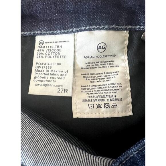 AG Adriano Goldschmied Jeans Stilt Cigarette Leg Jeans Size 27 R Dark Wash - Picture 6 of 6